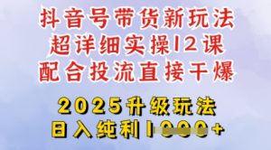 2025全新升级抖音带货玩法，一天纯利四位数，从剪辑到选品再到发布投流，超详细玩法揭秘-轻创网