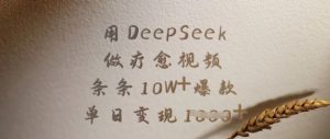 用DeepSeek做疗愈视频，条条10W+爆款，单日变现多张-轻创网