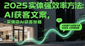 2025实体强效率方法：AI批量产出获客文案，实体店AI获客秘籍-轻创网