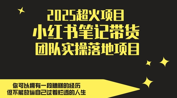 2025超火项目，副业最佳选择，小红书笔记带货团队实操落地项目，，轻松日入5张-轻创网