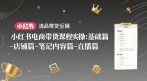 小红书电商带货课程实操：基础篇-选品篇-店铺篇-笔记内容篇-直播篇-轻创网