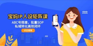 宝妈IP人设矩阵课：ABC号搭建，批量SOP，私域转化高效闭环-轻创网
