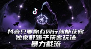 抖音只要你有同行就能获客，独家野路子获客玩法，暴力截流【揭秘】-轻创网