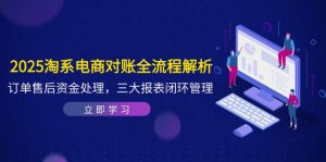 2025淘系电商对账全流程解析，订单售后资金处理，三大报表闭环管理-轻创网
