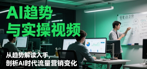 AI趋势与实操视频，从趋势解读入手，剖析AI时代流量营销变化-轻创网