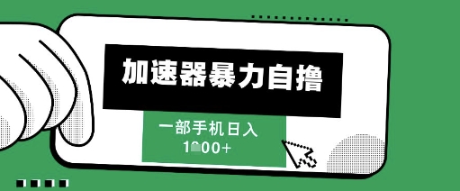 205新风口，加速器暴力自撸，单机日入1k+【揭秘】-轻创网