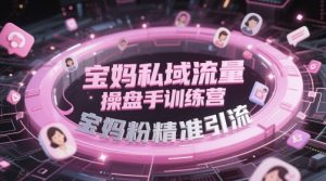 宝妈私域流量操盘手训练营，宝妈粉精准引流-轻创网