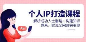 个人IP打造课程，解析成功人士套路，构建知识体系，实现全网营销变现-轻创网