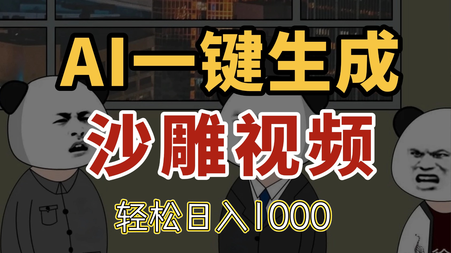 AI一键生成沙雕视频，一条视频千万播放，轻松日入1000-轻创网