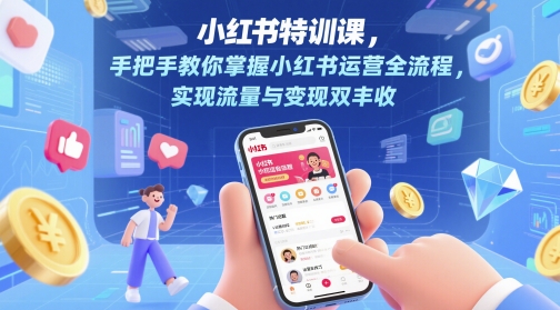 小红书特训课，手把手教你掌握小红书运营全流程，实现流量与变现双丰收-轻创网