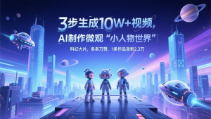 三步生成10W+视频，AI制作微观“小人物世界”科幻大片，条条万赞，1条作品涨粉2.3万-轻创网