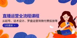 直播运营全流程课程-5月更新:从起号、话术设计、罗盘运营到微付费投放等-轻创网