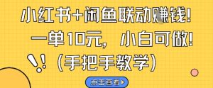 小红书+闲鱼联动挣钱，一单10元，小白可做-轻创网