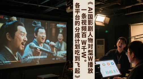 AI三国影视剧人物对口型唱歌玩法，一条视频百W千W播放，各平台的分成计划吃到飞起-轻创网
