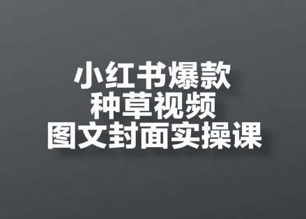 小红书爆款种草视频图文封面实操课，​开店、选品、引流、变现全流程-轻创网
