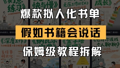 最新爆款拟人化书单玩法，假如书籍会说话，保姆级教程-轻创网