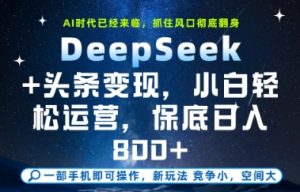 DeepSeek+头条变现，保姆级教学，小白轻松上手，日入8张+【揭秘】-轻创网
