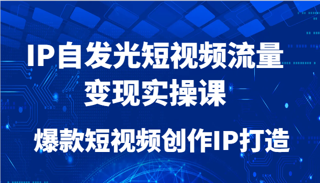 IP自发光短视频流量变现实操课，爆款短视频创作IP打造-轻创网