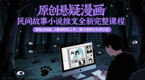 原创悬疑漫画民间故事小说推文全新完整课程， 搭配ai绘画，0基础轻松上手，撸分成和伙伴计划-轻创网