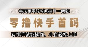零撸快手首码,每天用零碎时间搞个一两张,有快手就能操作小白轻松上手【揭秘】-轻创网