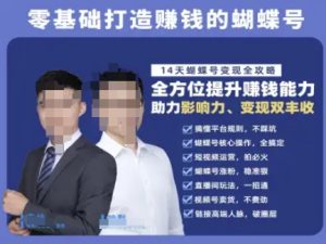 蝴蝶号专栏-视频号运营教程,零基础打造挣钱的蝴蝶号,14天蝴蝶号变现全攻略-轻创网