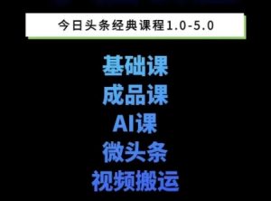 头条图文课1-5期教你头条图文写作、微头条、视频搬运变现，适合新手快速起号玩法-轻创网