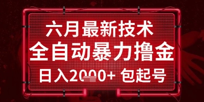 六月最新技术全自动暴力撸金，稳定日入2k+包起号，长期稳定【揭秘】-轻创网
