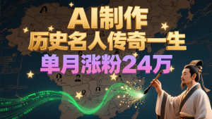 暴力起号！用AI制作历史名人传奇一生，单月涨粉24万，涨粉+变现赛道黑马来了-轻创网