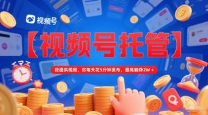 【视频号托管 】我提供视频，你每天花5分钟发布，最高躺挣2W+【揭秘】-轻创网