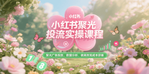 小红书聚光投流实操课程，聚光广告投放、数据分析、做高效低成本获客-轻创网