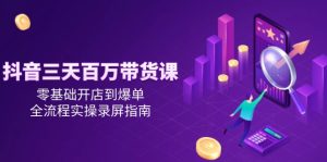 抖音三天百万带货课，零基础开店到爆单，全流程实操录屏指南-轻创网
