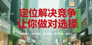定位解决竞争，让你做对选择，复制成功，选对赛道，选对品类，选对平台，选对人-轻创网