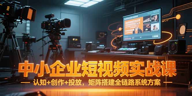 中小企业短视频实战课，认知+创作+投放，矩阵搭建全链路系统方案-轻创网