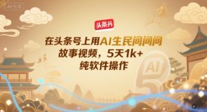 在头条号上用AI生民间故事视频，5天1k+，纯软件操作-轻创网