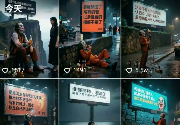 一条视频竟然15W赞！用AI制作小丑自嘲扎心文案视频，当下非常火爆的短视频流量神器-轻创网