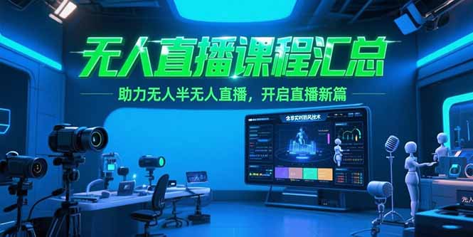 无人直播课程汇总，含非实时防风技术，助力无人半无人直播，开启直播新篇-轻创网