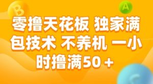 零撸天花板，独家满包技术，不用养机，一小时撸满50+，收益稳定【揭秘】-轻创网