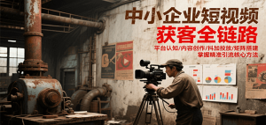 中小企业短视频获客全链路，平台认知/内容创作/抖加投放/矩阵搭建，精准引流核心方法-轻创网
