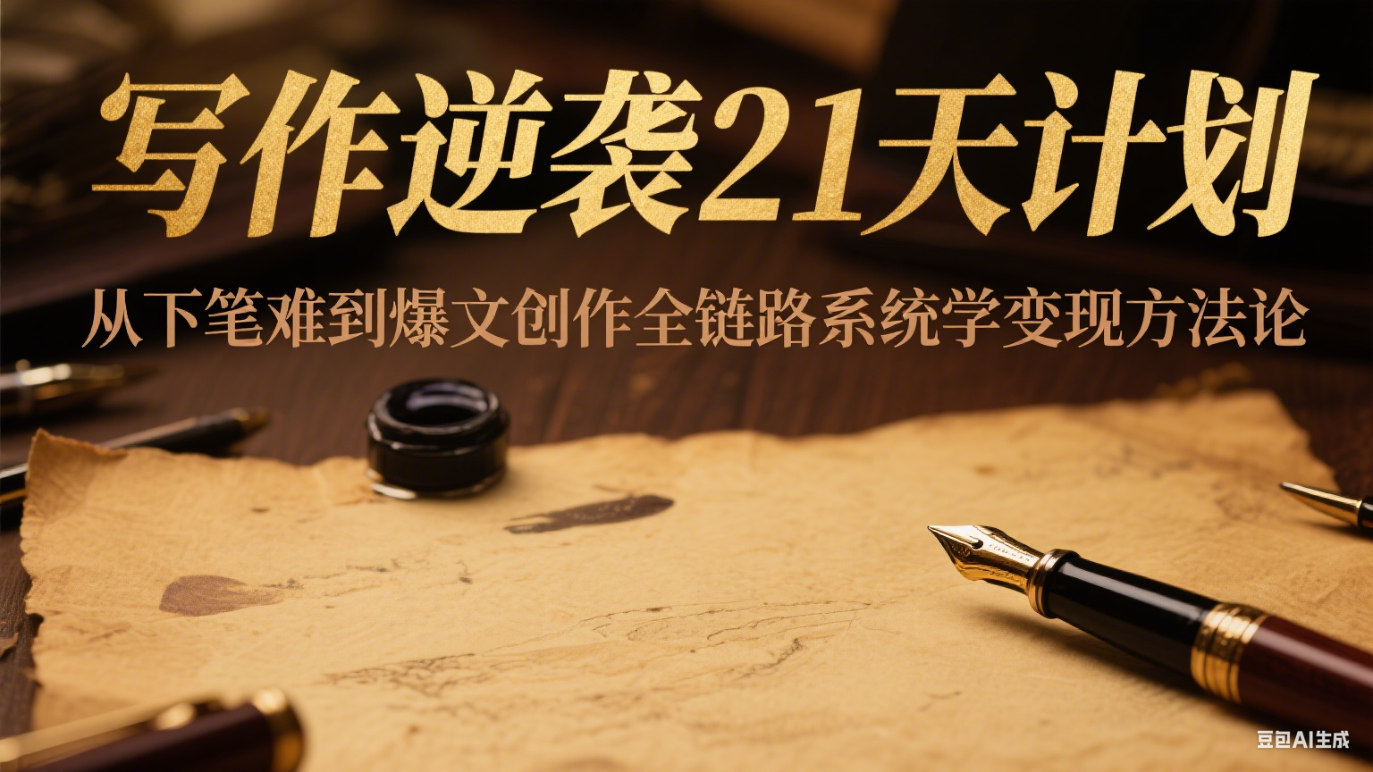 写作逆袭21天计划：从下笔难到爆文创作全链路系统学变现方法论-轻创网