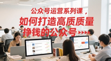 公众号运营系列课，如何打造高质量挣钱的公众号-轻创网