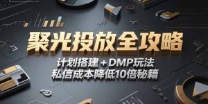 2025小红书聚光投放全攻略，计划搭建+DMP玩法，私信成本降低10倍秘籍-轻创网