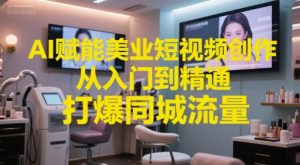 AI赋能美业短视频创作，从入门到精通，打爆同城流量，超级AI工具短视频实操落地-轻创网