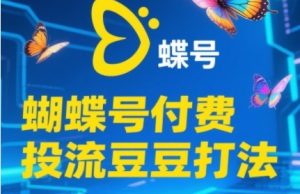 2025蝴蝶号付费投流豆豆打法,助新手快速掌握付费流量撬动自然流的核心玩法-轻创网