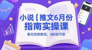 小说推文6月份指南实操课，看完视频教程，0粉就可做-轻创网