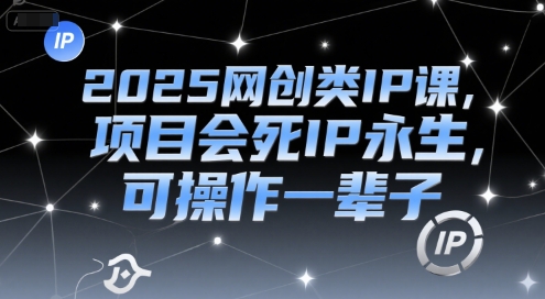 2025网创类IP课，项目会死IP永生，可操作一辈子-轻创网