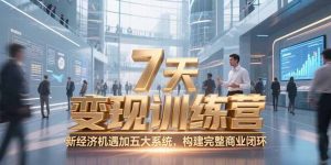 7天咨询师变现训练营，新经济机遇加五大系统，构建完整商业闭环-轻创网