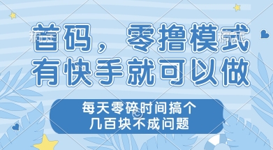 首码零撸项目，有快手就可以做，每天业务时间搞个几张不是问题【揭秘】-轻创网