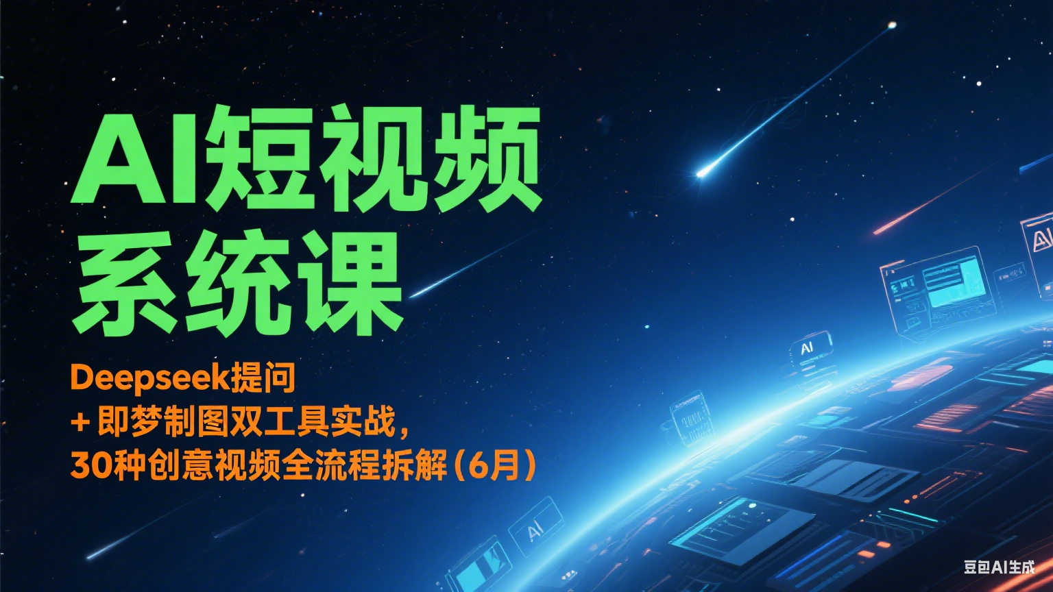 图片[1]-AI短视频系统课：Deepseek提问 + 即梦制图双工具实战，30种创意视频全流程拆解(6月)-轻创网