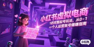 小红书虚拟电商,从0-1的完整起号玩法,一个人运营账号爆赚指南-轻创网