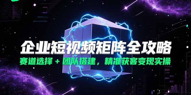 企业短视频矩阵全攻略，赛道选择+团队搭建，精准获客变现实操-轻创网